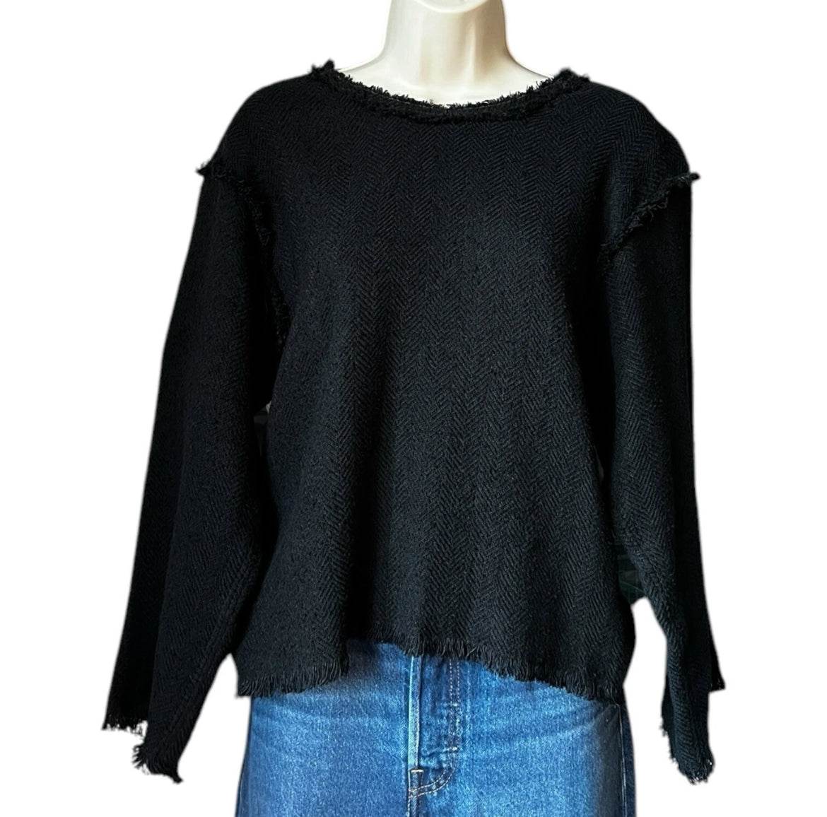 Isabel Marant Linen Fringe Jumper – Wide Sleeves, Relaxed Fit, FR 38 – pre-loved
