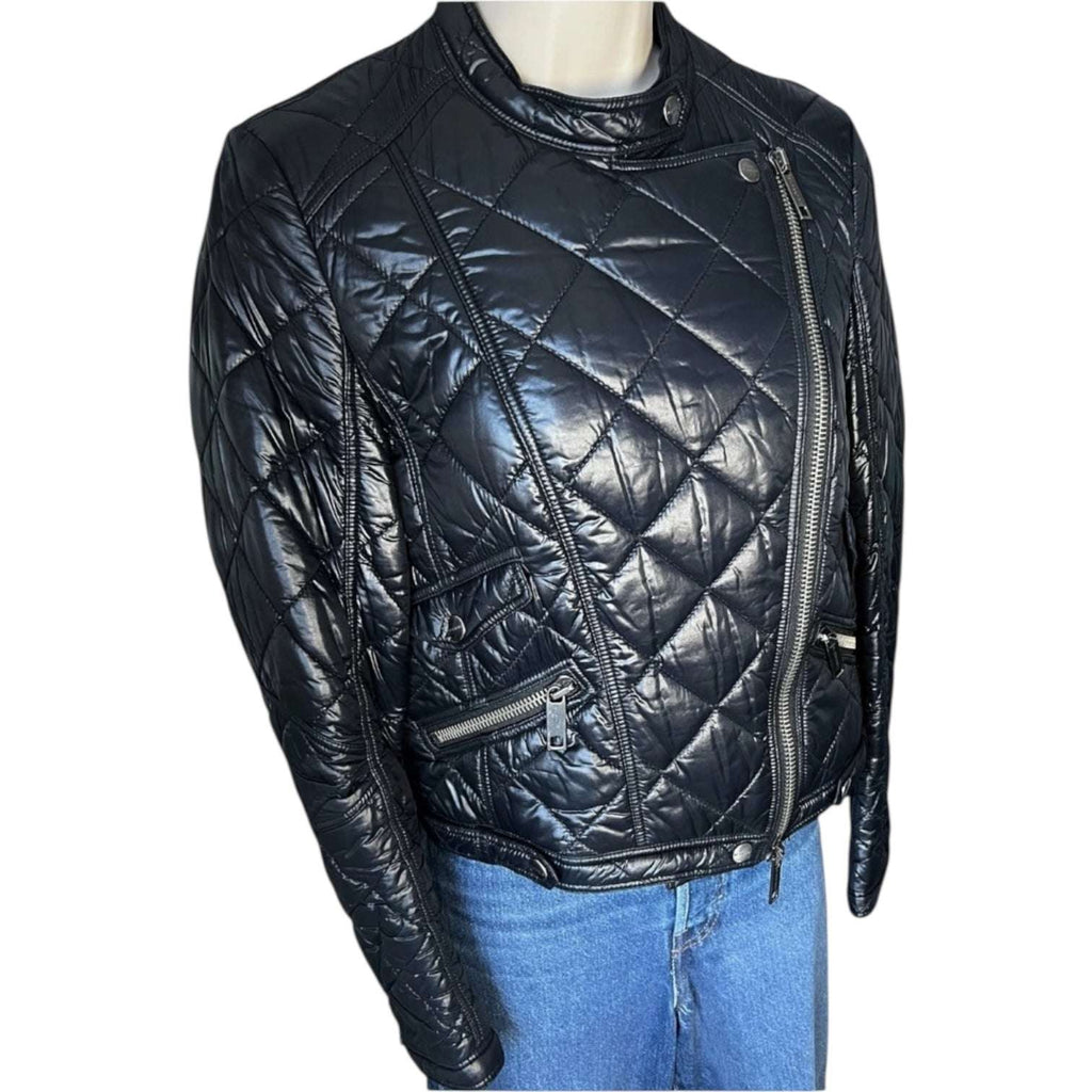 Burberry London Cropped Quilted Puffer Jacket – Black, Size S – pre-loved