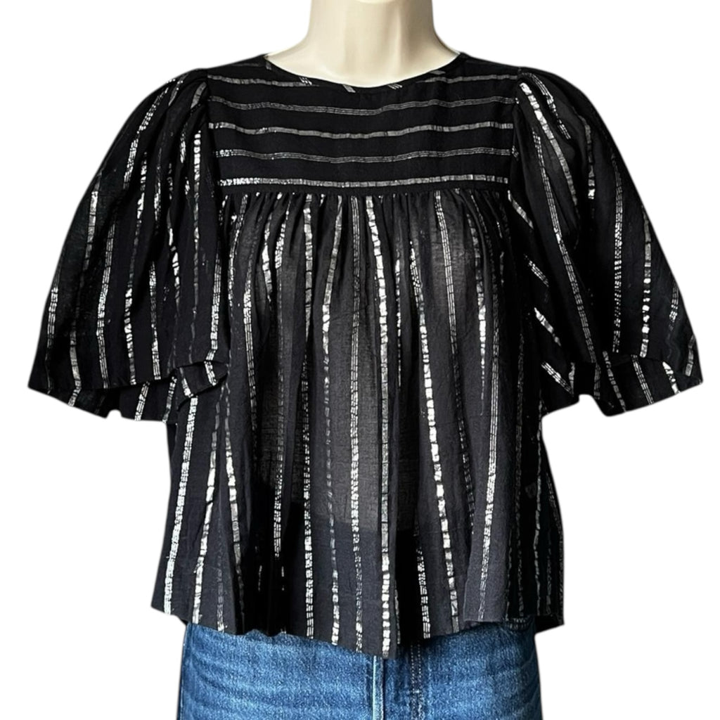 Isabel Marant Metallic Cropped Swing Top – FR34