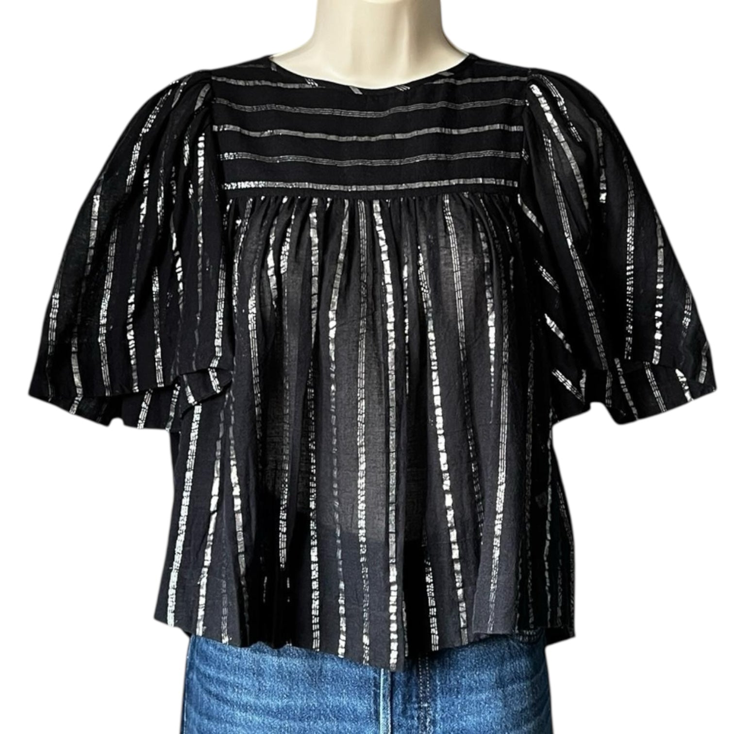 Isabel Marant Metallic Cropped Swing Top – FR34