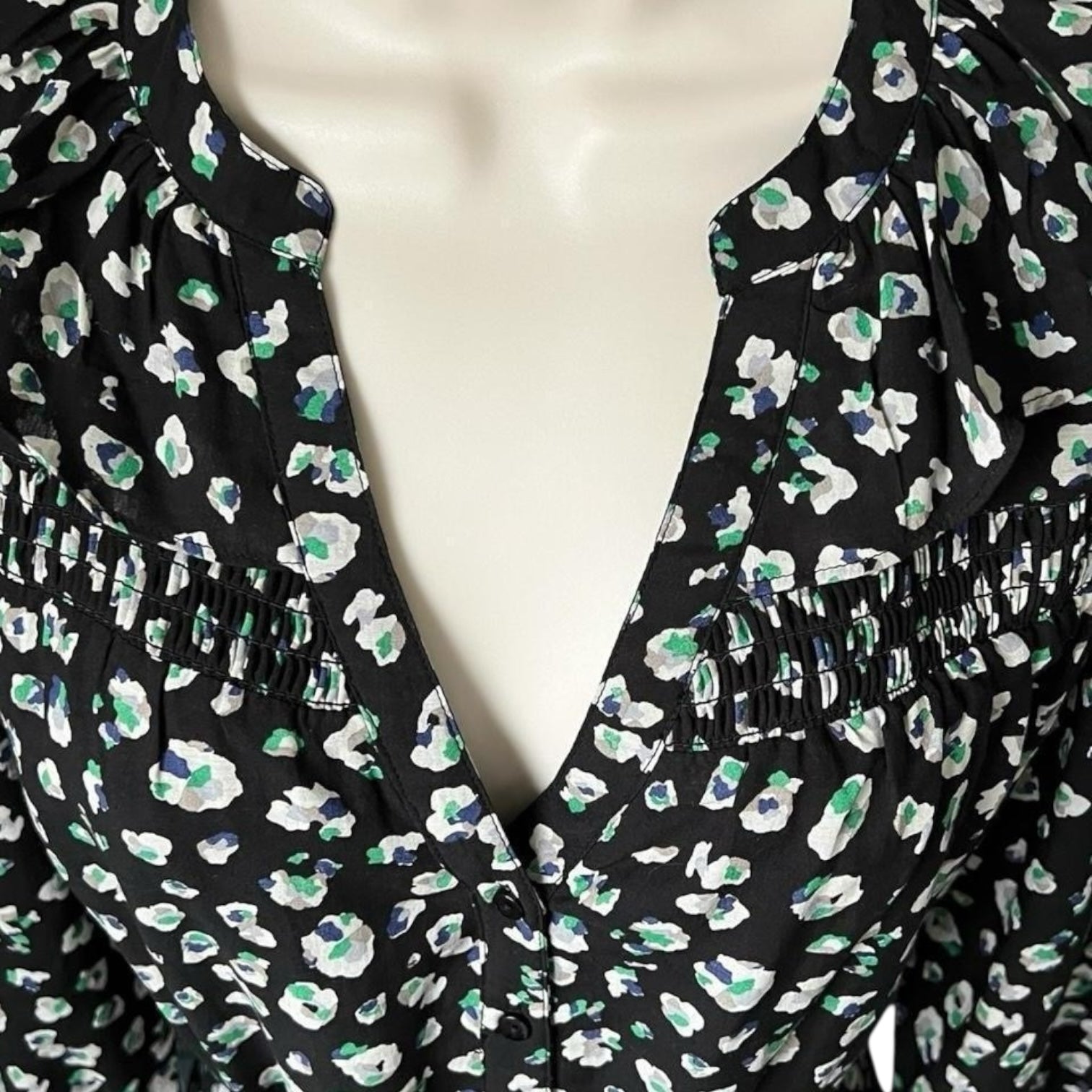 Ba&sh Bowie Ditsy Floral Midi Dress – Black, Size 2 (UK10)