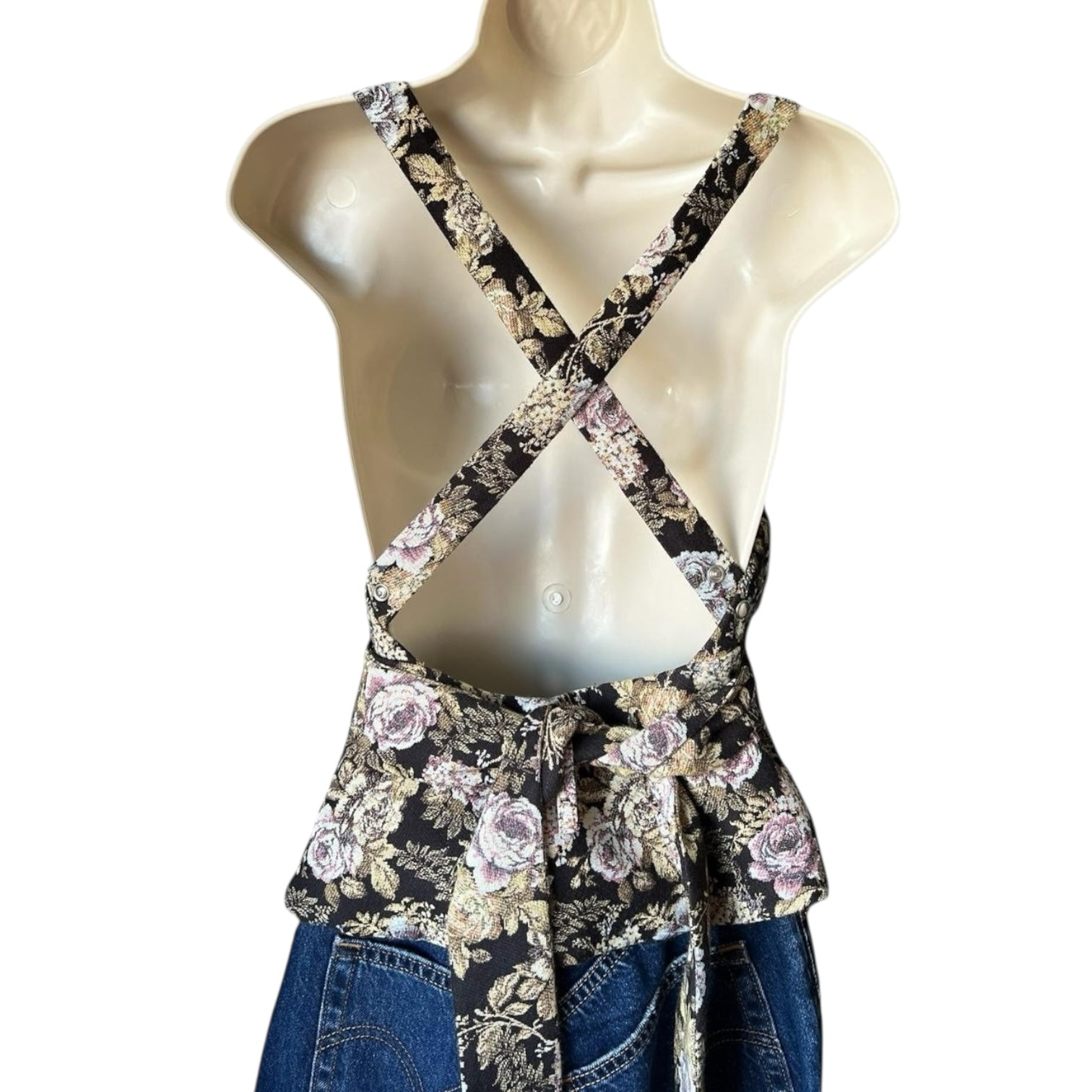 Nanushka Levi Tapestry Floral Jacquard Peplum Wrap Vest Top – S