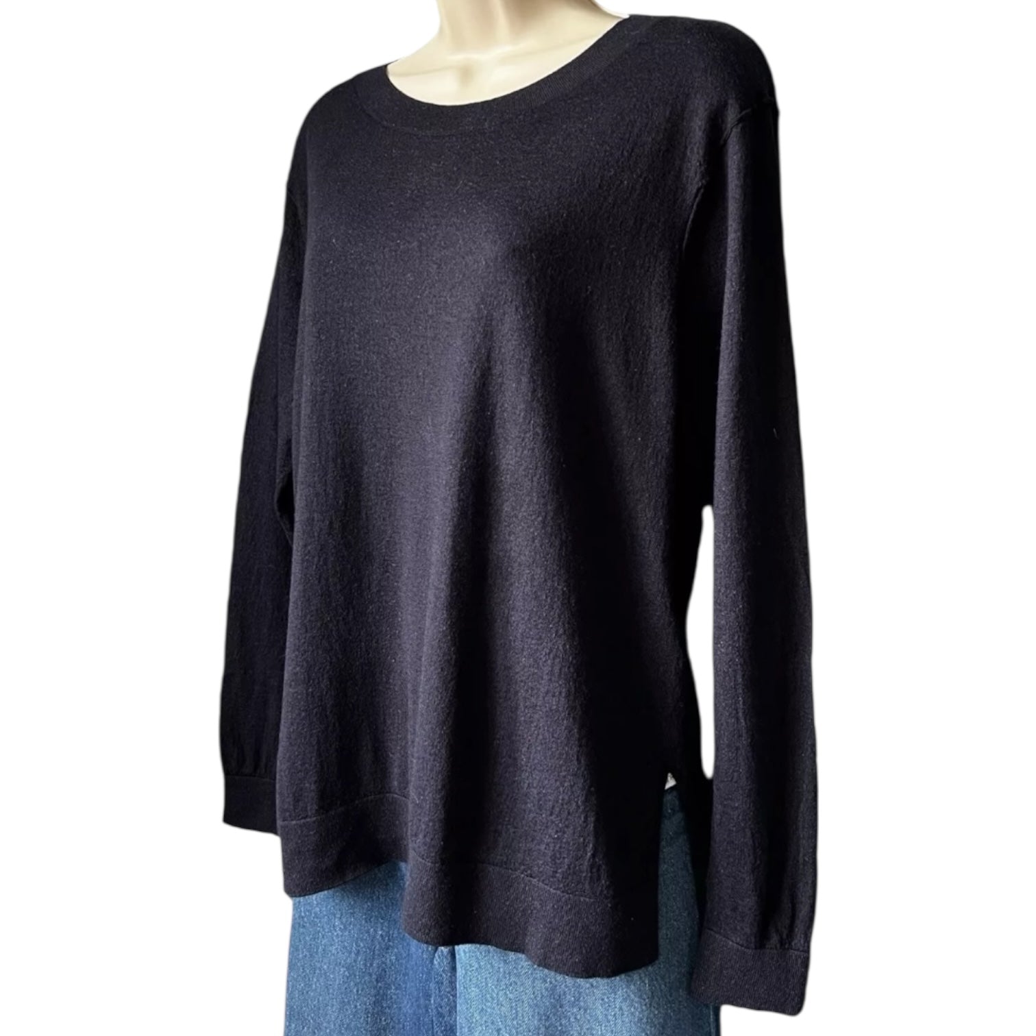 Dorothee Schumacher Wool-Silk Knit Jumper – Navy, Size 5 (XL) – pre-loved
