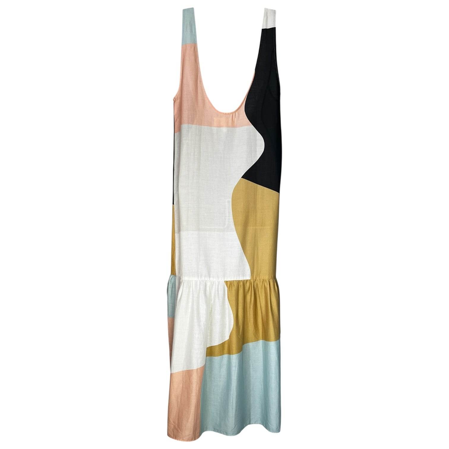Mara Hoffman ‘Valentina’ Colorblock Maxi Dress – Organic Cotton Cover-Up, Size S – pre-loved