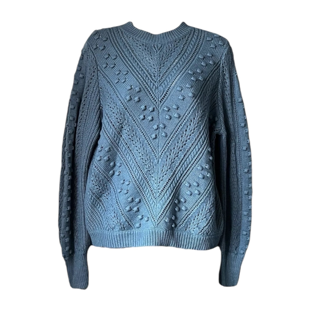 Sézane Wool Blend Knit Jumper – Eyelet, Relaxed Fit Sweater, M