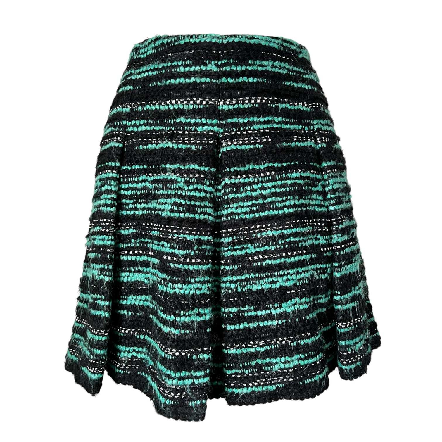 Proenza Schouler Tweed Wool Mini Skirt – Pleated, A-Line, Silk Lined, US 4 – pre-loved