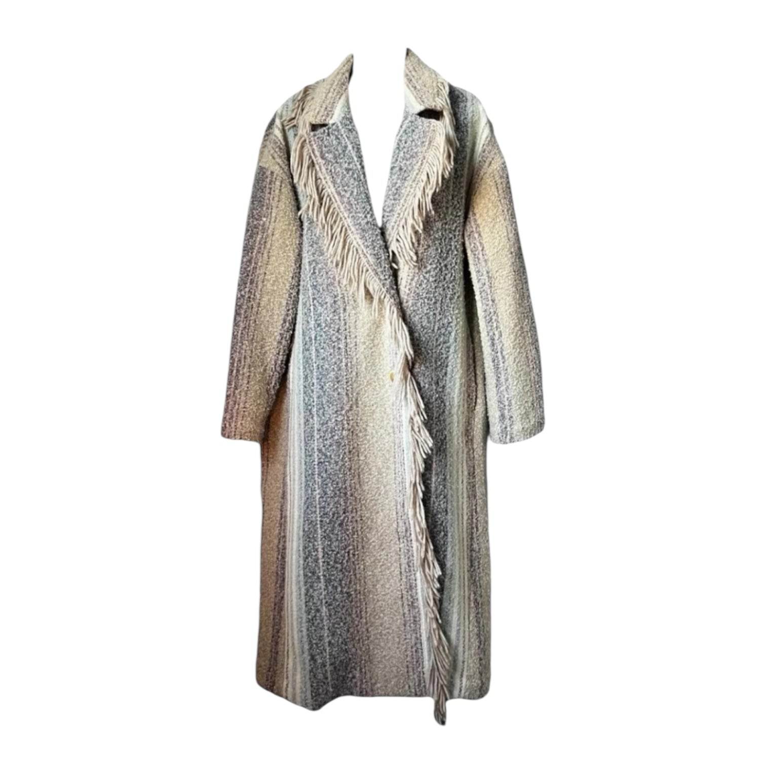 Free People Fringe Midi Coat – Oversized, XS/S – pre-loved
