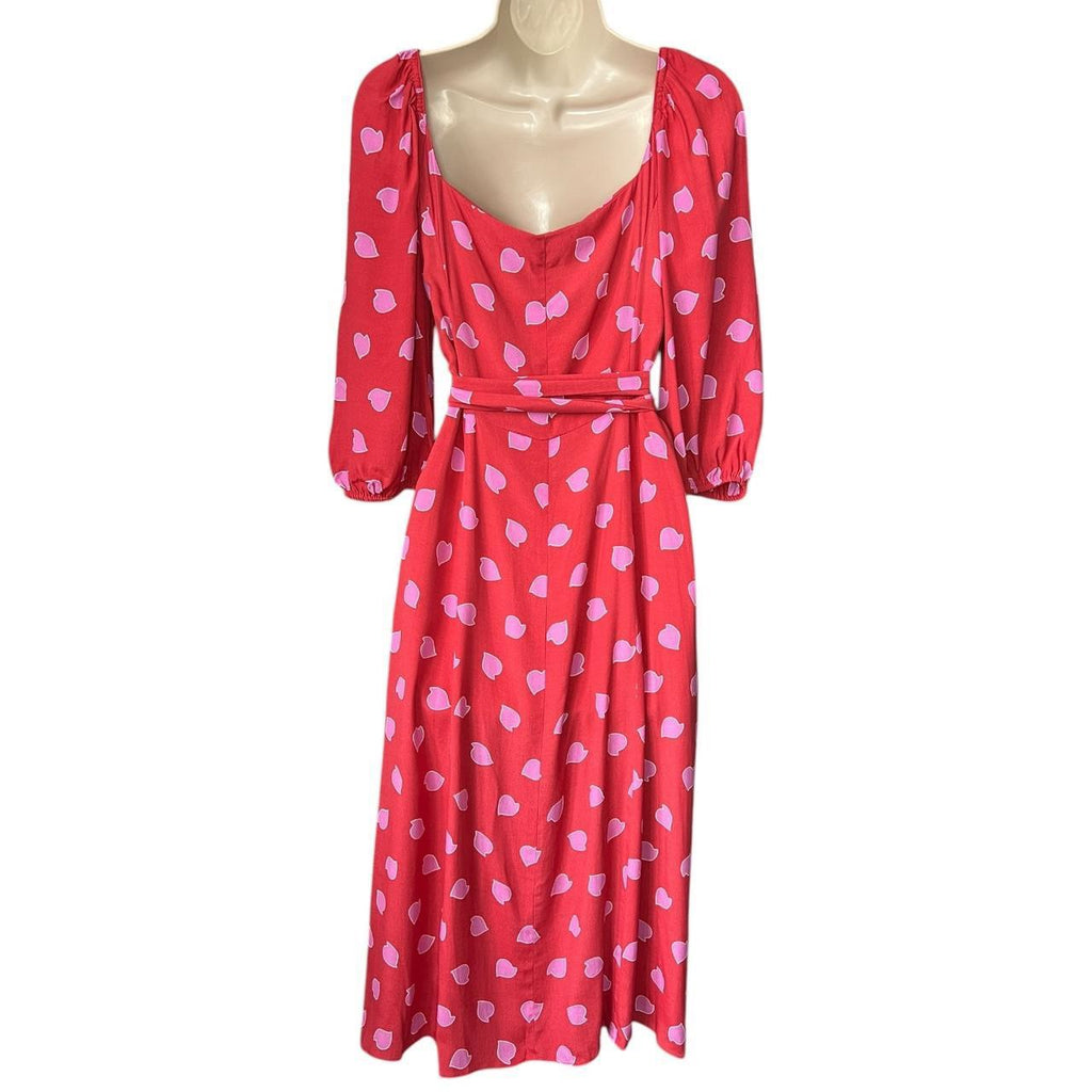 Diane Von Furstenberg Battista Petal Print Wrap Dress – US6