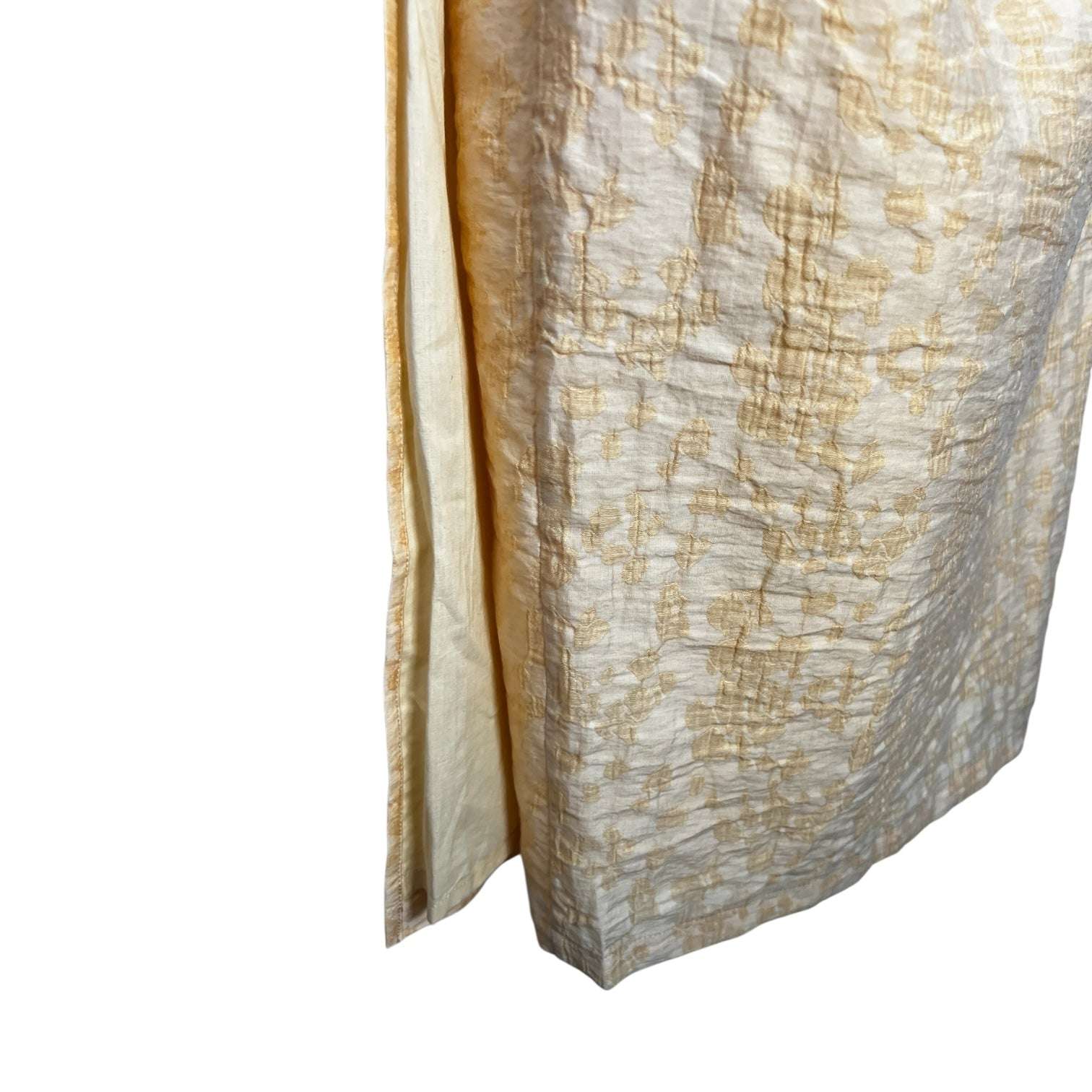 Usisi Sister Jasmine Wrap Skirt – Textured Linen Blend, Buttermilk Yellow Midi, Size S – pre-loved