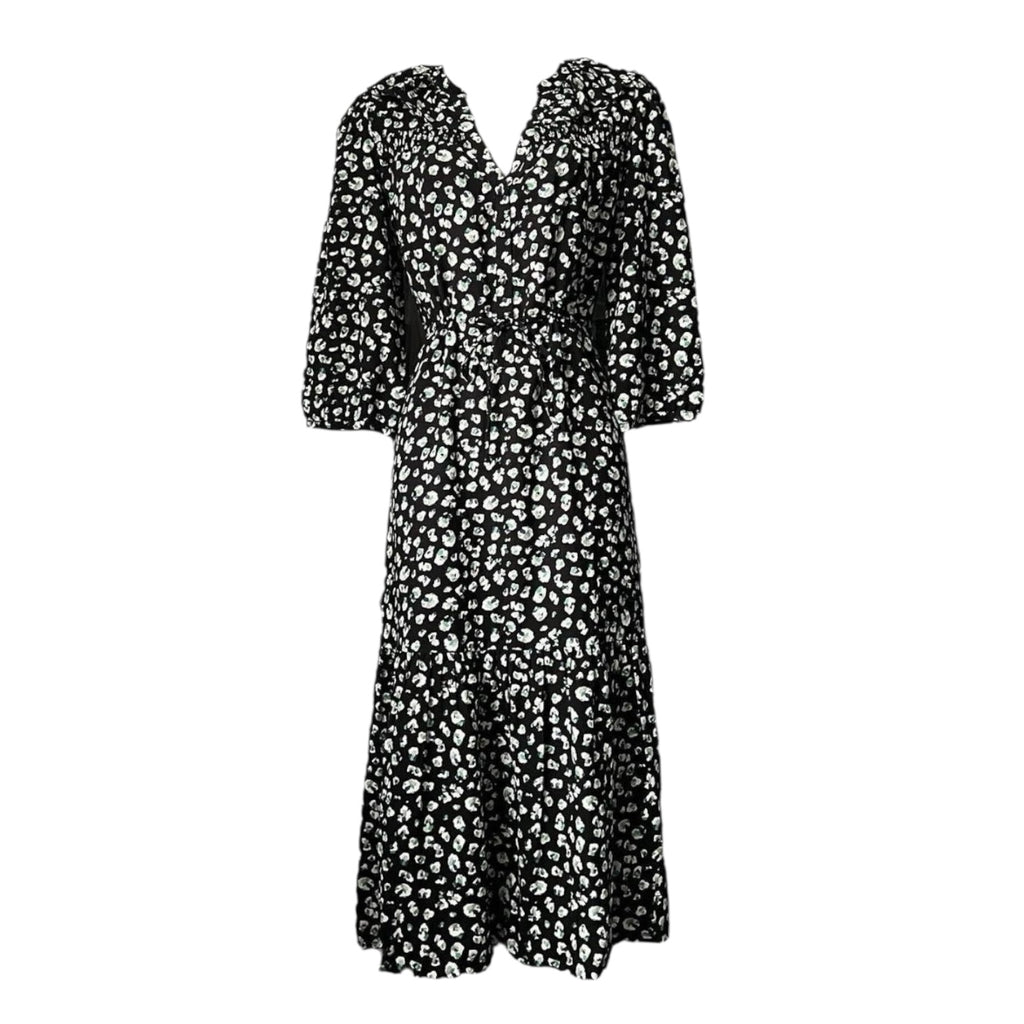 Ba&sh Bowie Ditsy Floral Midi Dress – Black, Size 2 (UK10)