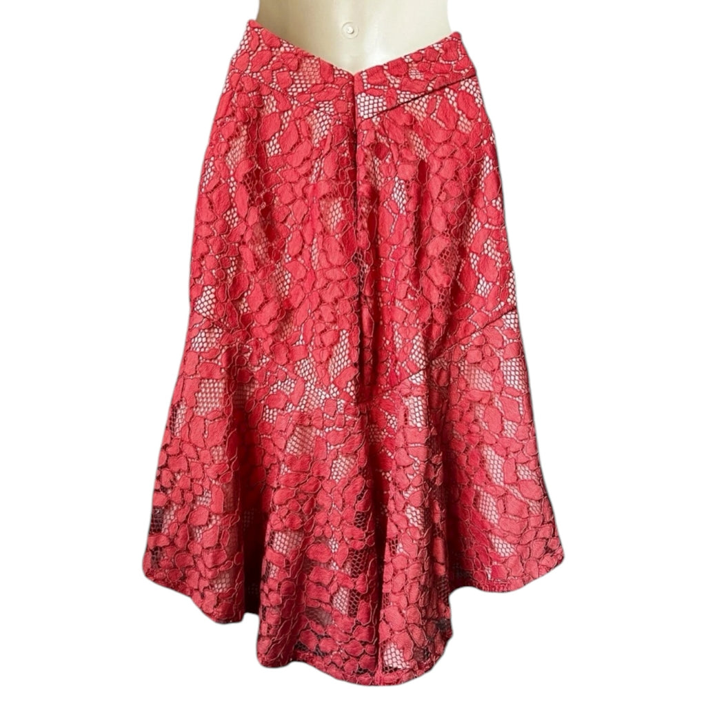 Alexis Asymmetrical Lace Mini Skirt – M
