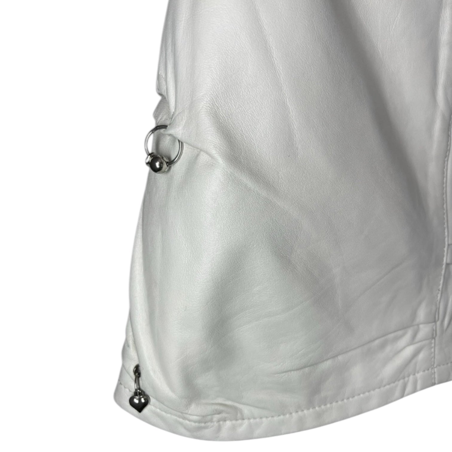 Vintage Moschino Leather Piercing Mini Skirt – White, UK10