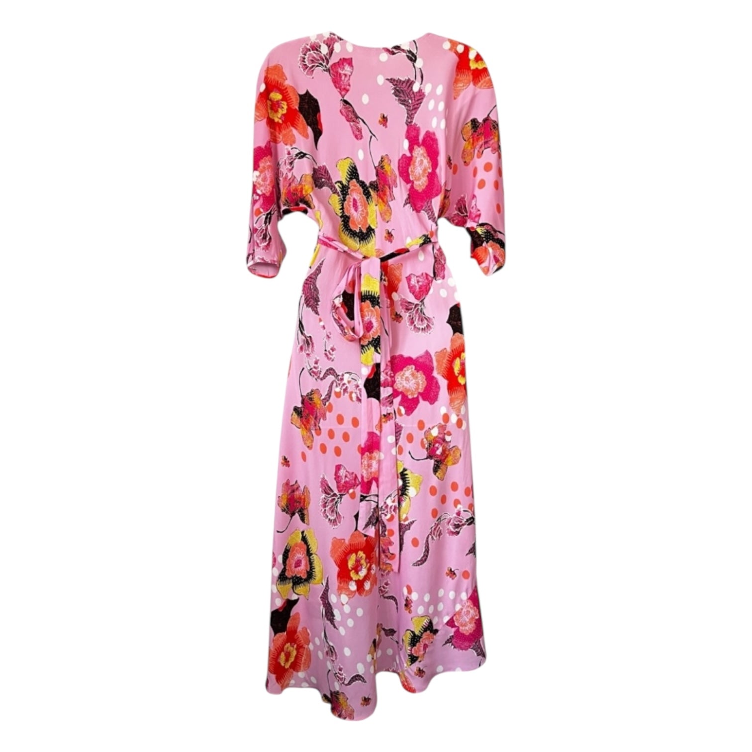 Diane von Furstenberg Eloise Silk-Viscose Crepe Wrap Midi Dress – Floral, Size XS – pre-loved
