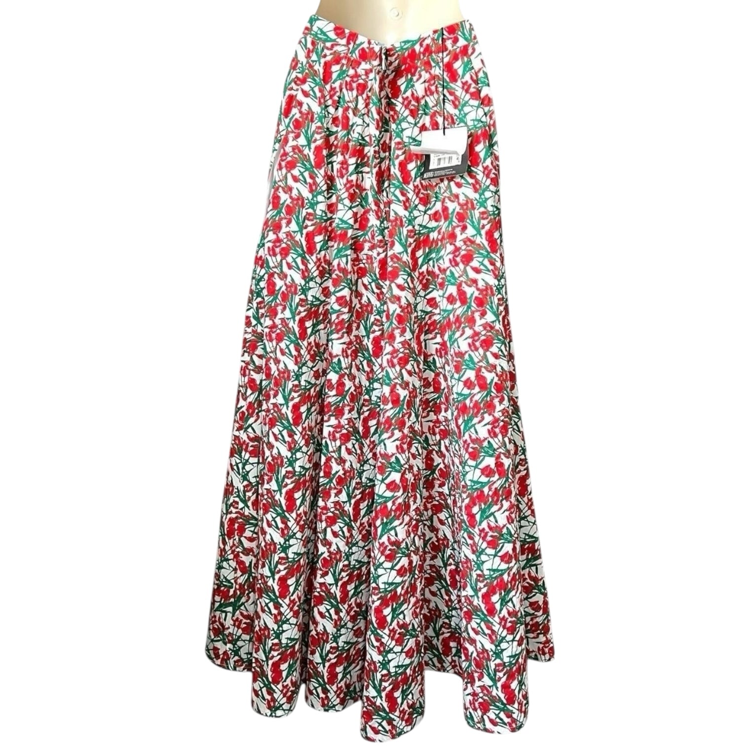 Philosophy di Lorenzo Serafini Tulip Print Maxi Skirt – High Waist Cotton A-Line, UK10