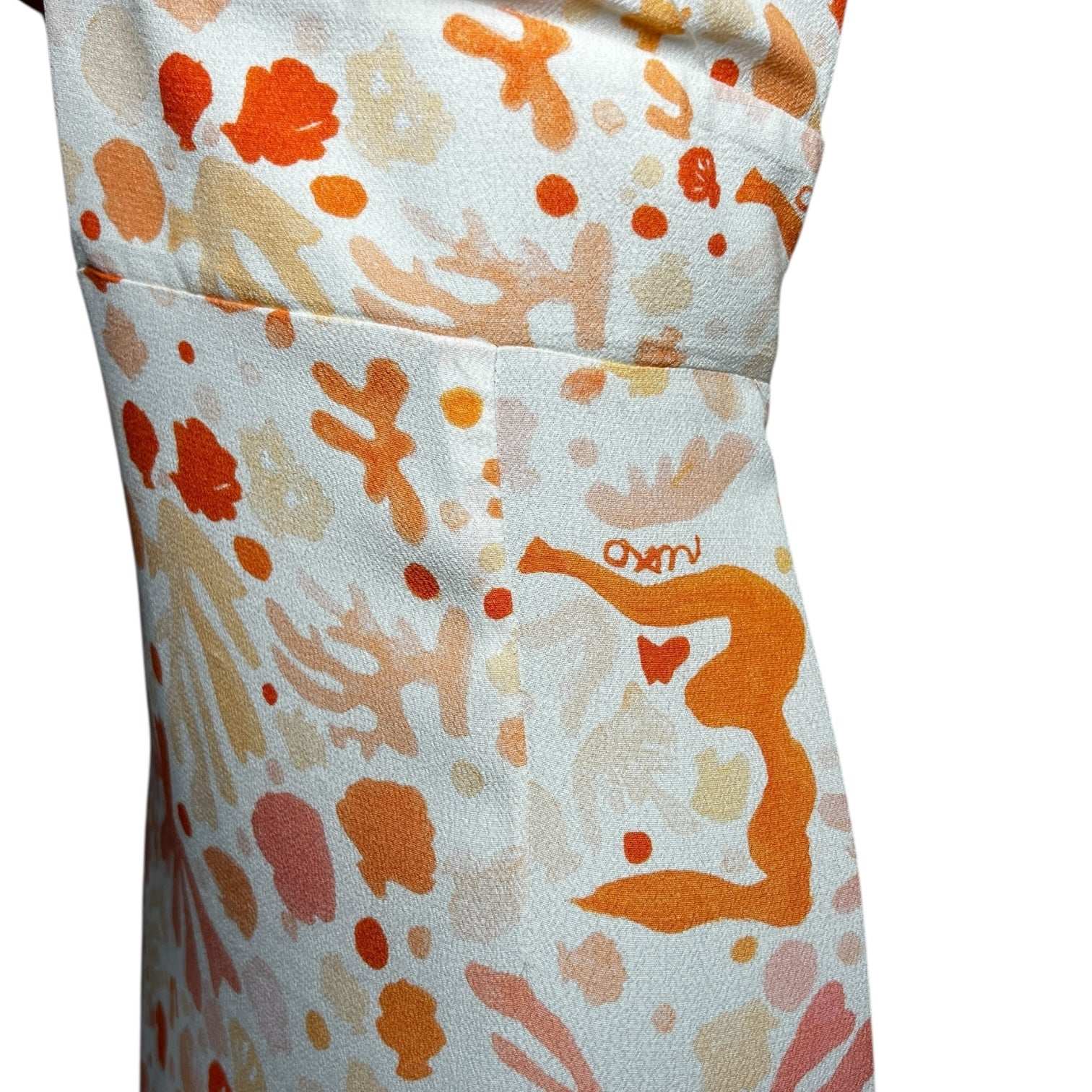 RIXO Cecile Maxi Dress – Ruffled Shell Print Crepe, Summer Wedding Guest Style, Size L – pre-loved