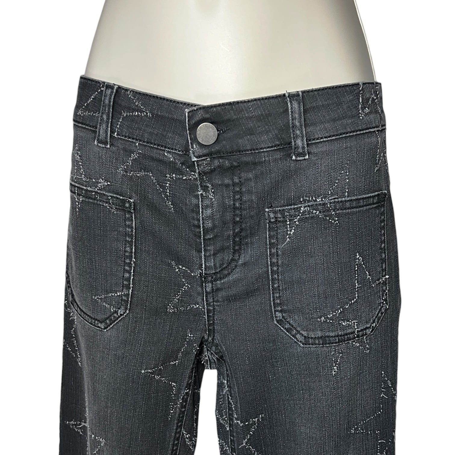 Stella McCartney Faded Black Star Bootcut Crop Jeans – 30