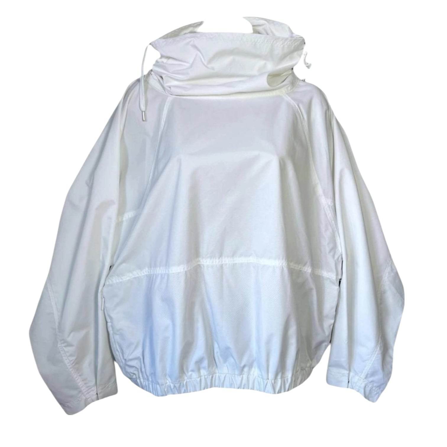 G. Label by Goop White Nylon High-Neck Crop Jacket – Relaxed Fit, Athleisure, Size M – pre-loved