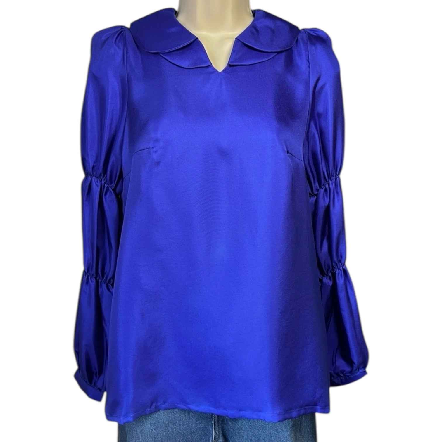 Lisou Ines Silk Blouse – Peter Pan Collar, UK6