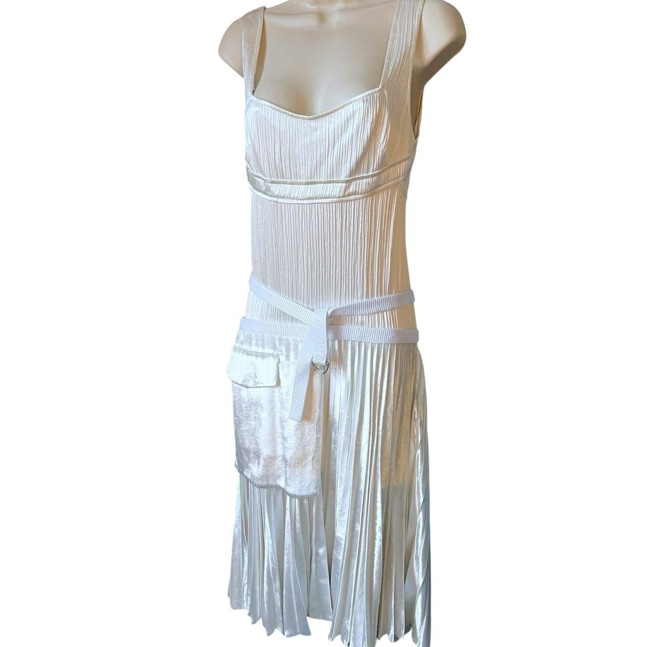 Victoria Beckham Silk Velvet Bustier Midi Dress – UK10