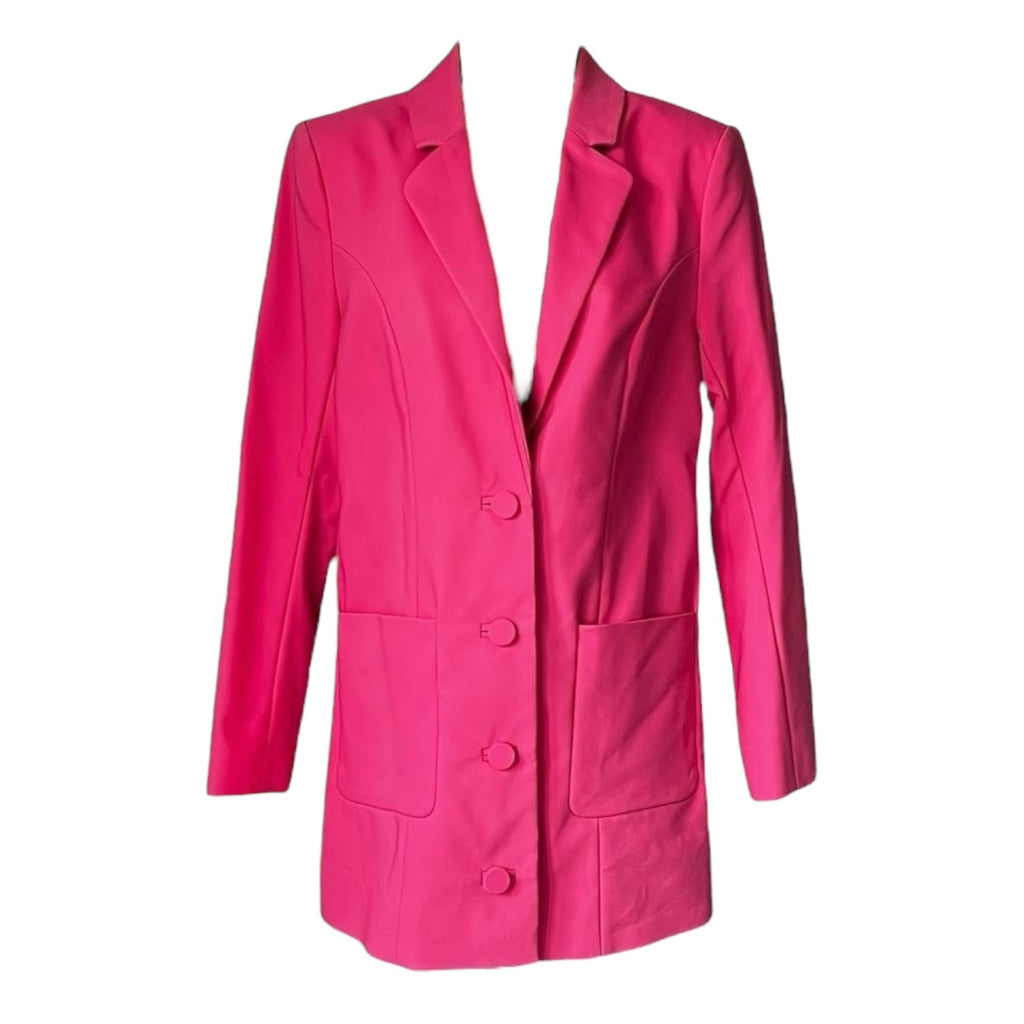 GRLFRND Jeane Tailored Cotton Suit Jacket Blazer – Pink, S