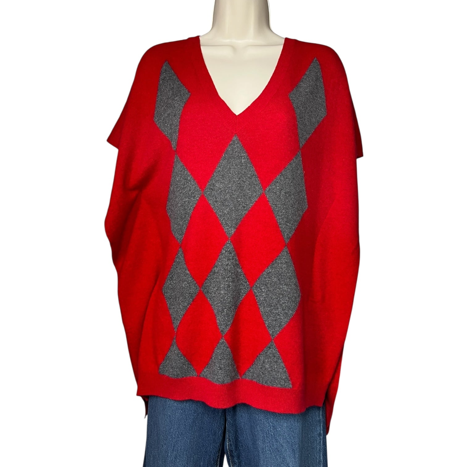 Vintage Moschino Cheap & Chic Argyle Knit Vest – Wool-Cashmere, UK10