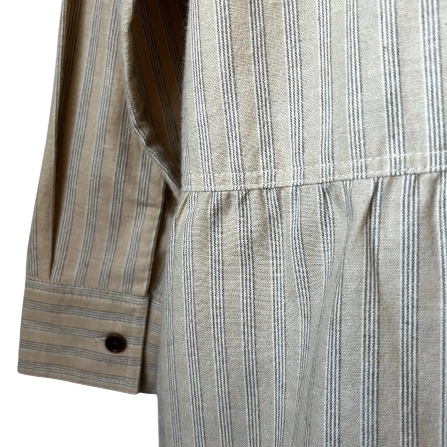 YMC Luna Tiered Linen Blend Shirt Dress – Striped, Size XS/S – pre-loved