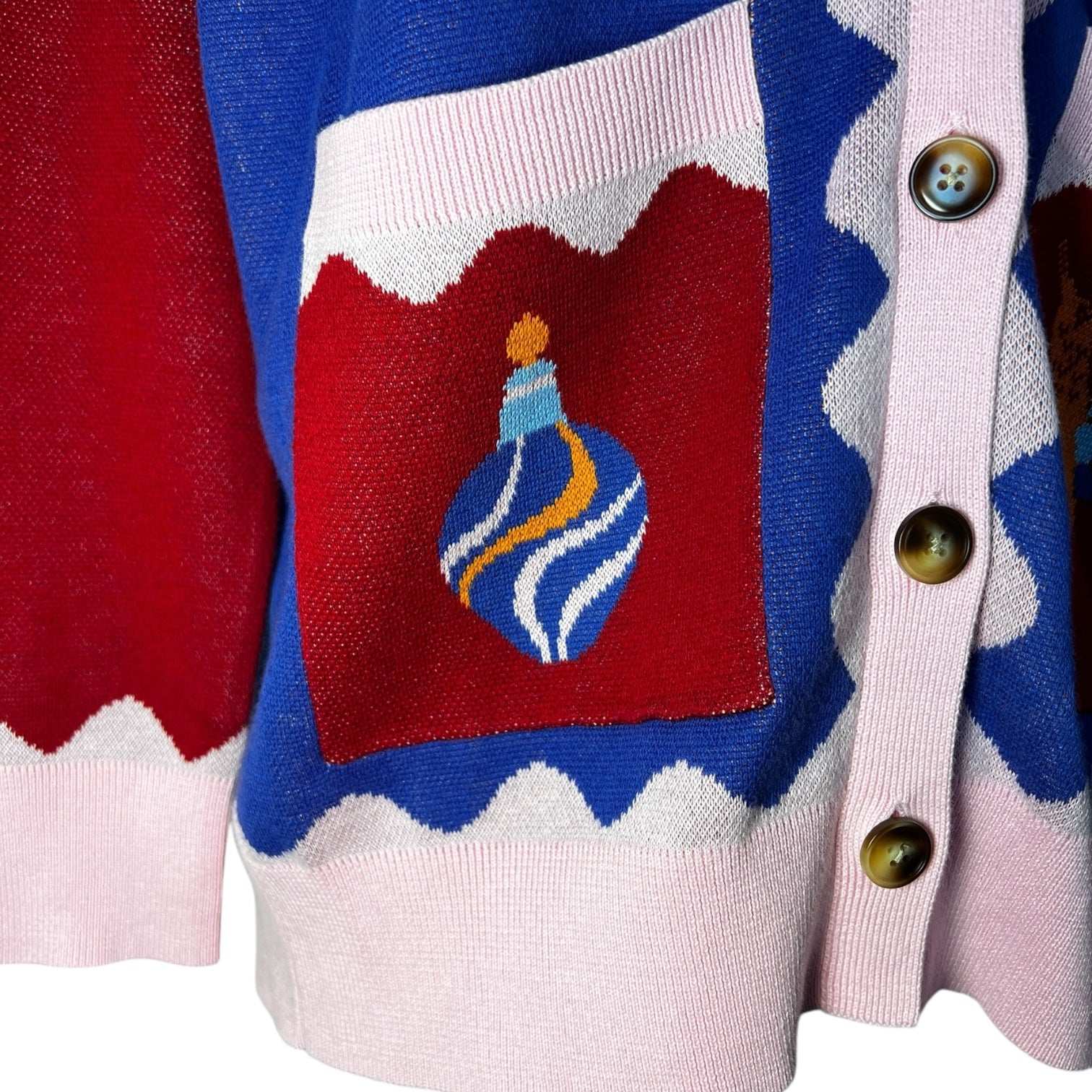 Paolita Mercury Knit Cardigan – Funky Stamp Print, Size L – pre-loved