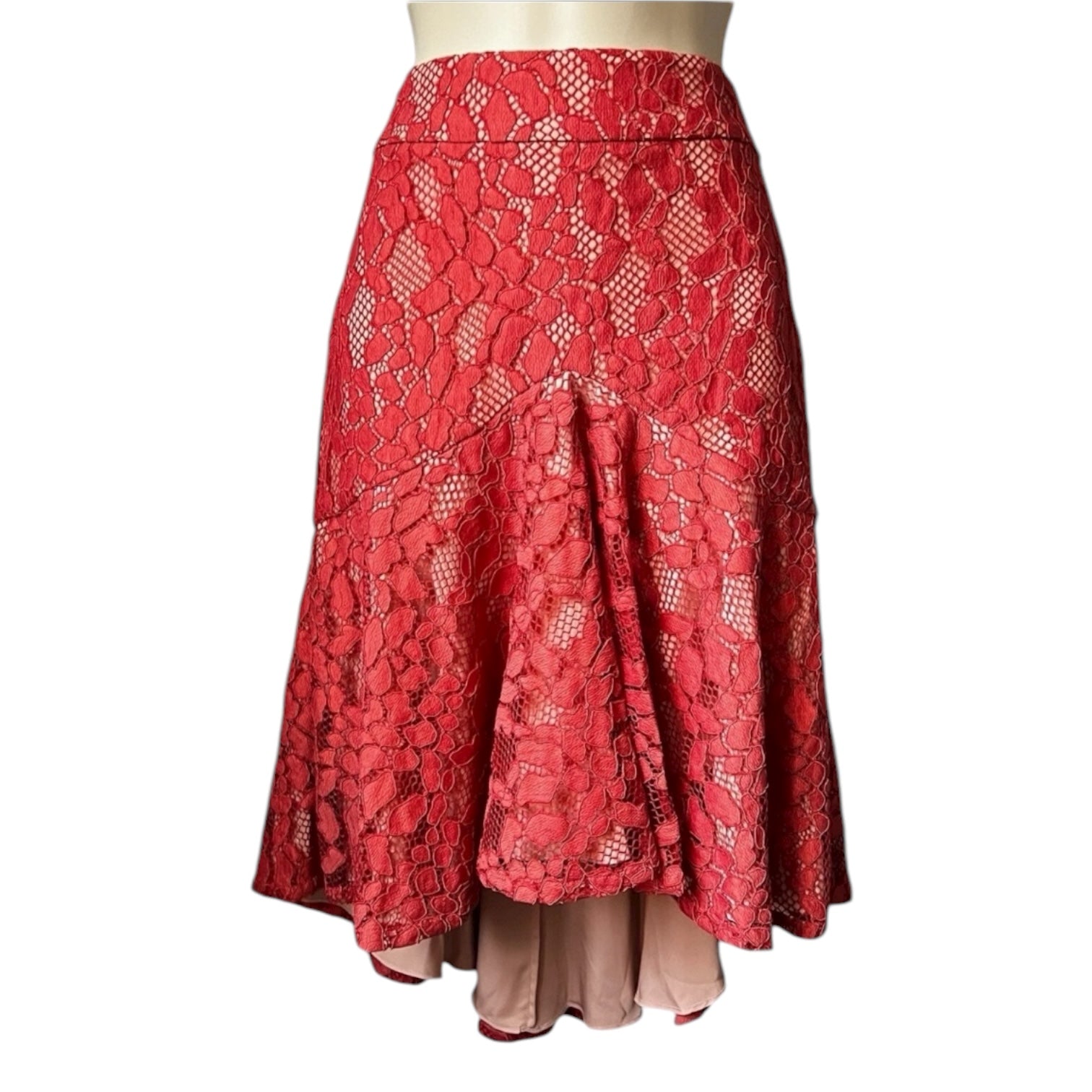 Alexis Asymmetrical Lace Mini Skirt – M