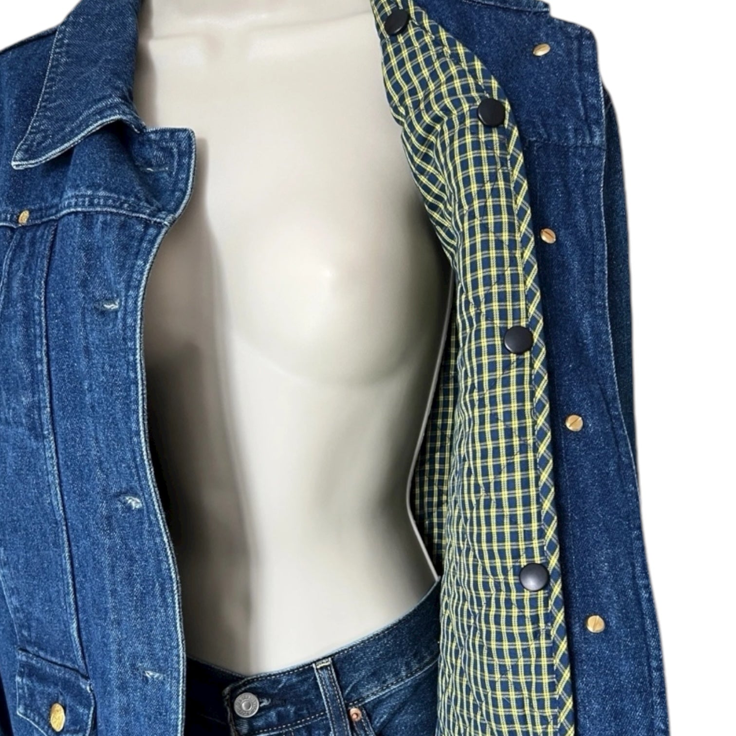 Vintage Escada Denim Chore Jacket – Western Quilted Liner, FR36