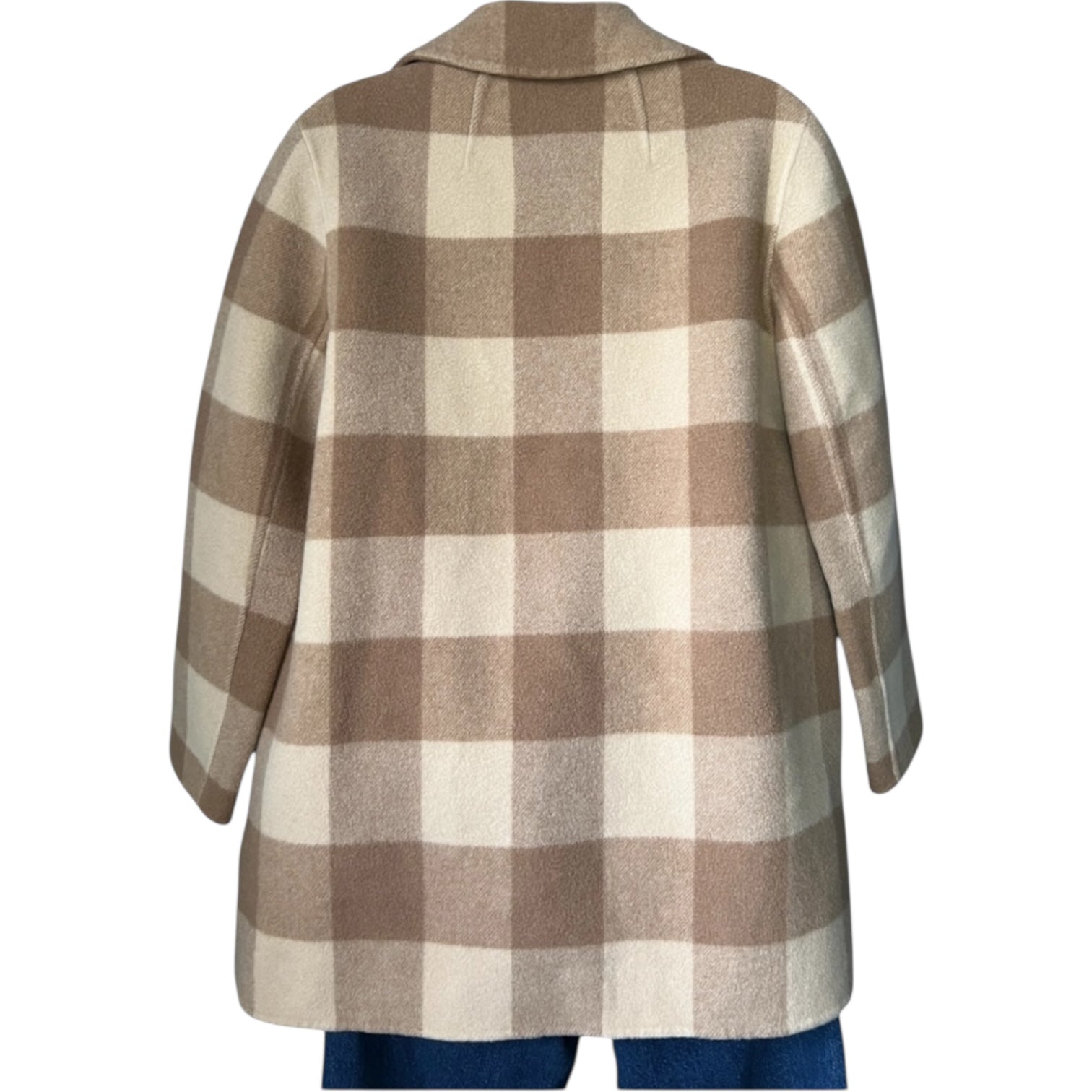 Theory Double-Faced Wool Check Overlay Open Coat – Oversized, Size P/XS – pre-loved