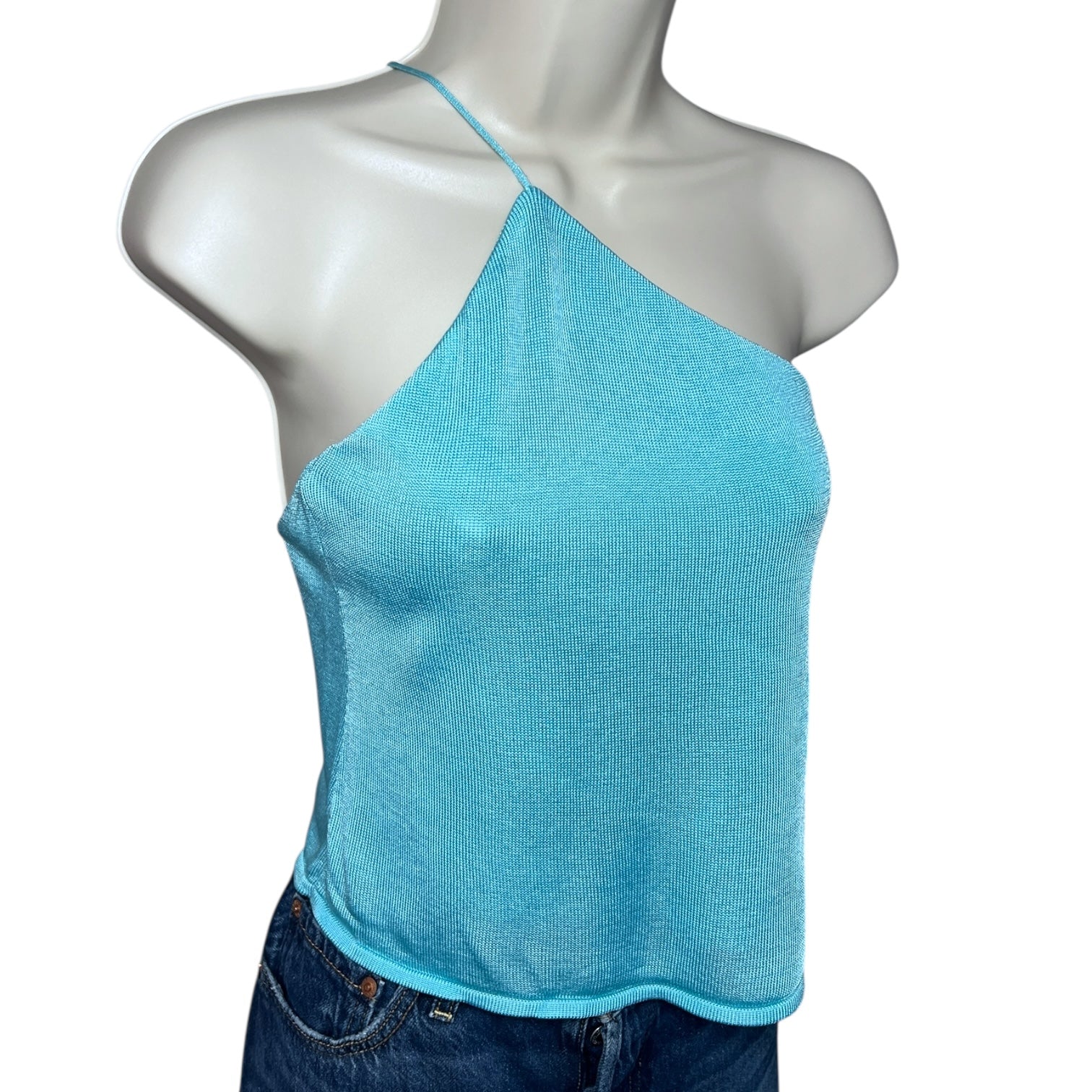 GAUGE81 Beja One-Shoulder Mesh Top – Asymmetric Open Back, XS