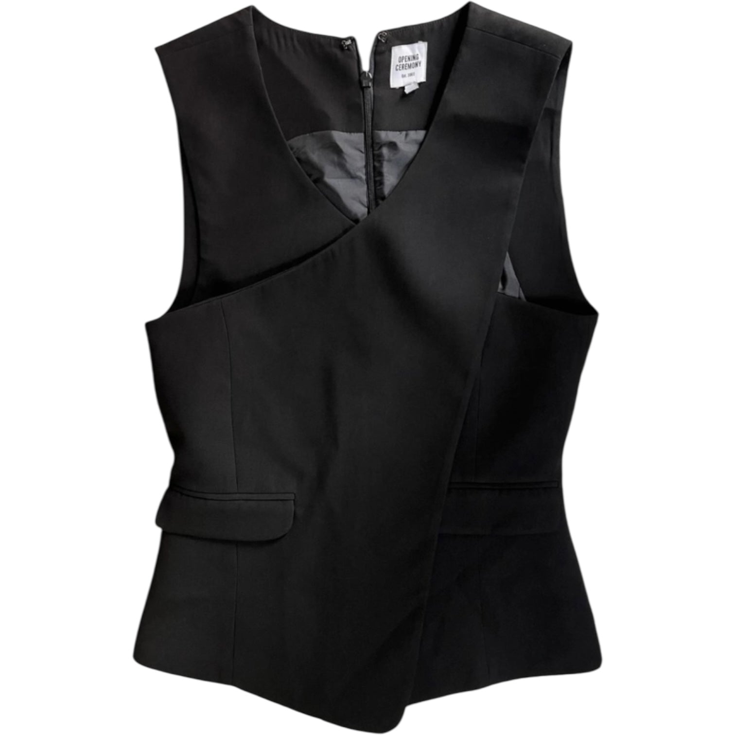Opening Ceremony Black Wrap Crepe Tailored Waistcoat – Vest Top, M – pre-loved