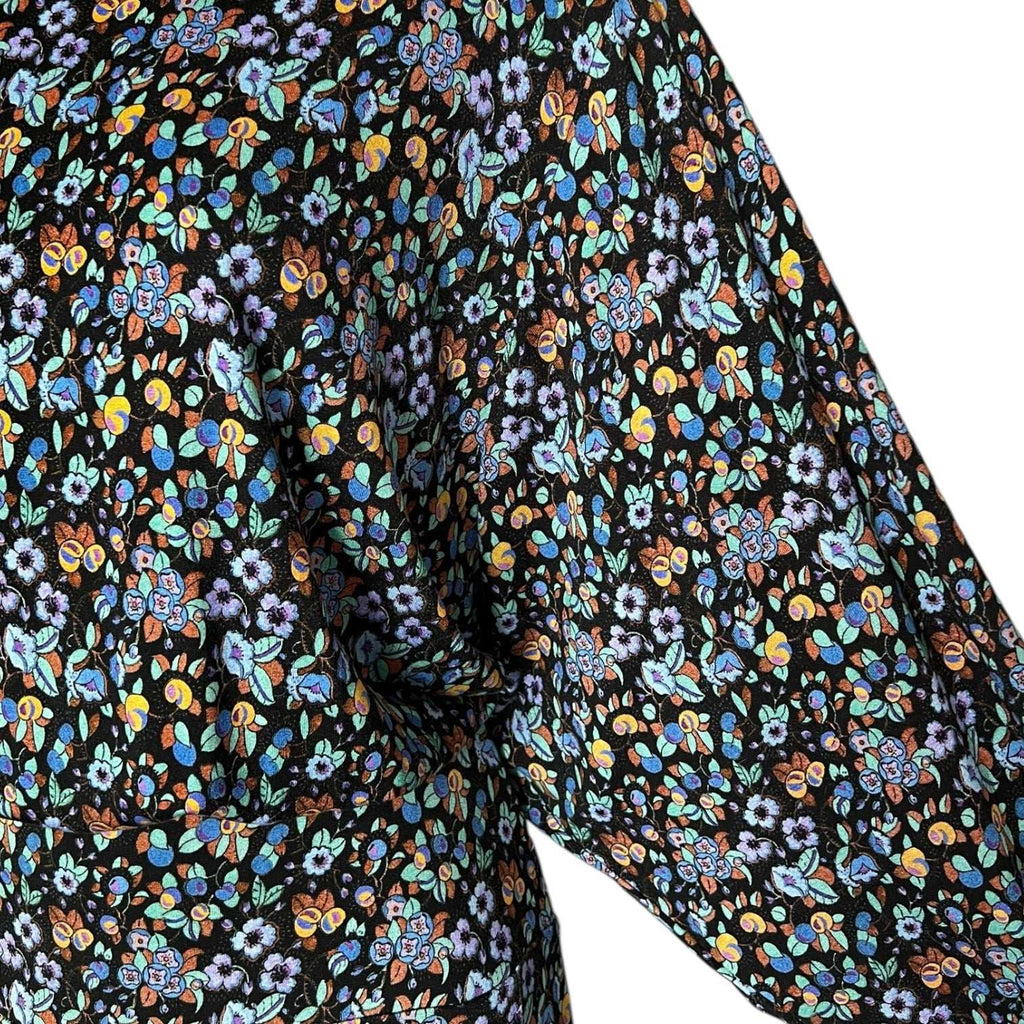 Rixo Marina Turtleneck Midi Dress – Retro Floral, Stretch Jersey, UK12 M – pre-loved