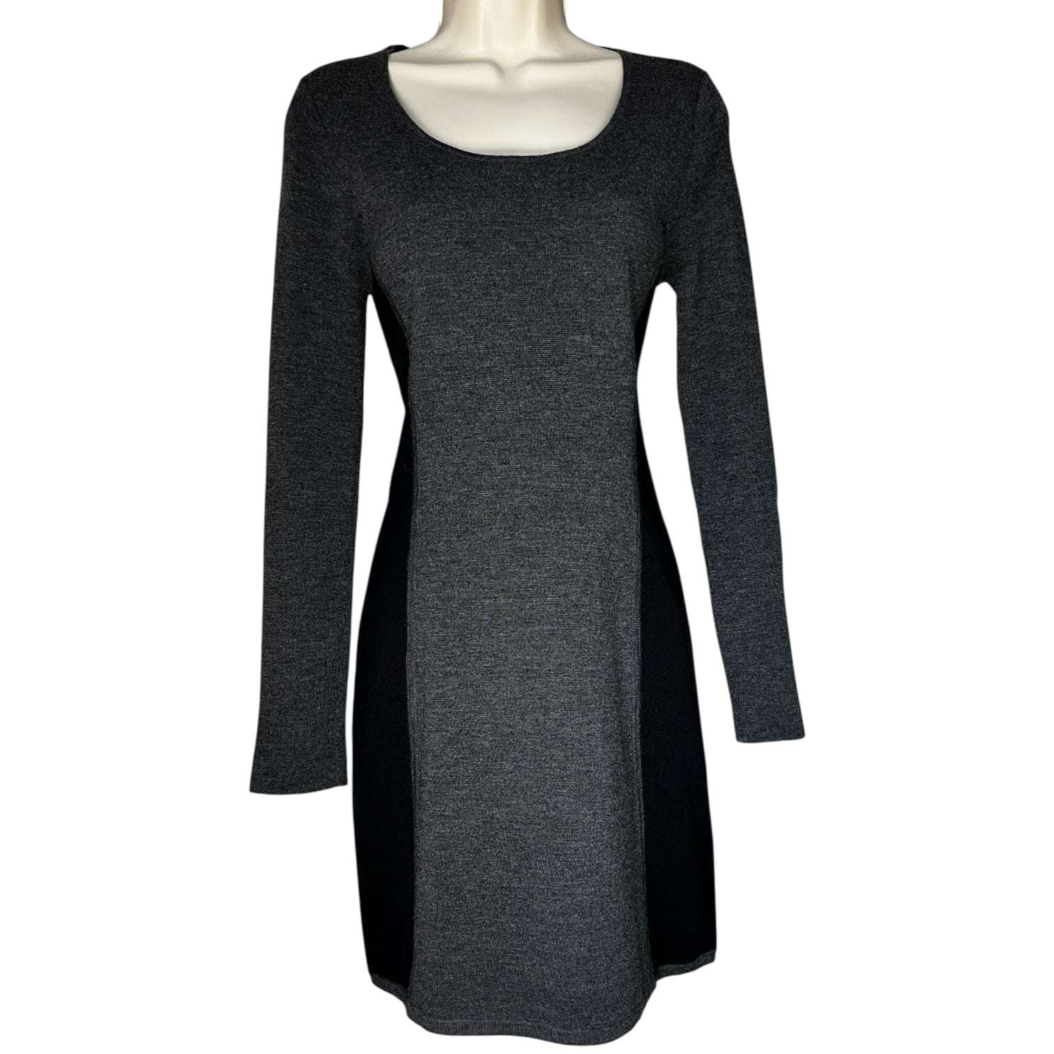 Theory Wool Knit Mini Dress – Long Sleeve, Size L – pre-loved