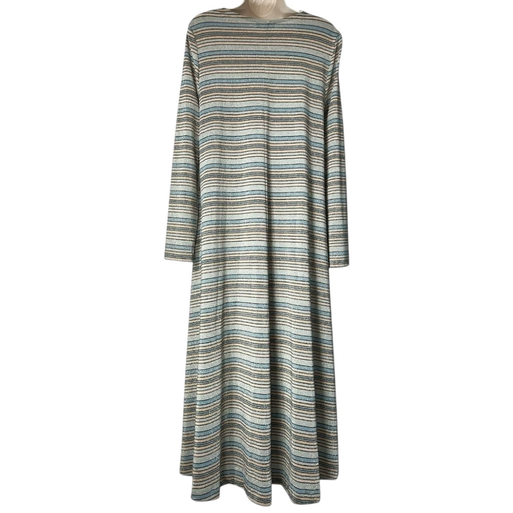 Stine Goya Metallic Stripe Relaxed Midi Dress – S