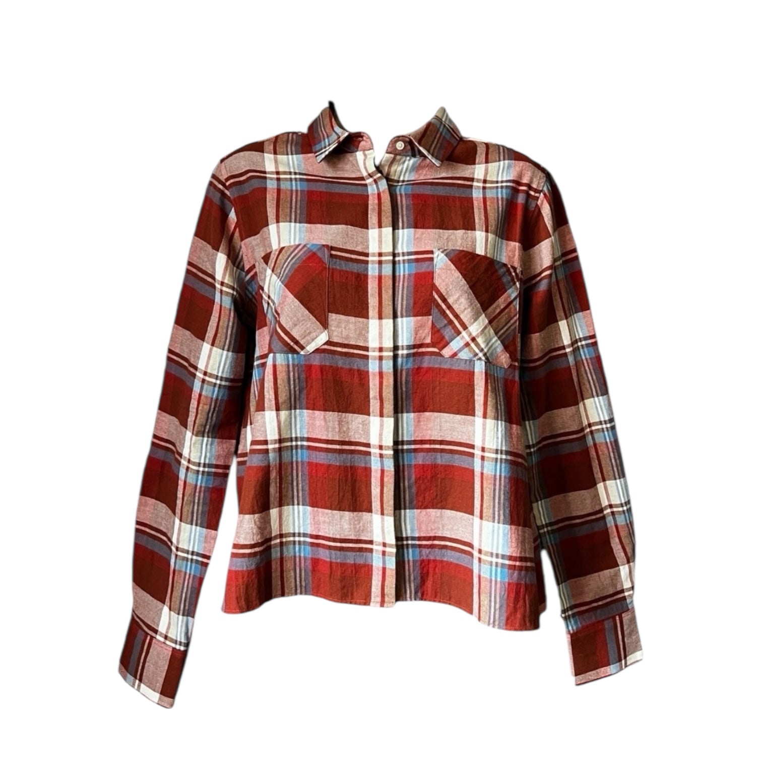 Chloé Stora Flannel Plaid Cropped Shirt – FR36 / UK8