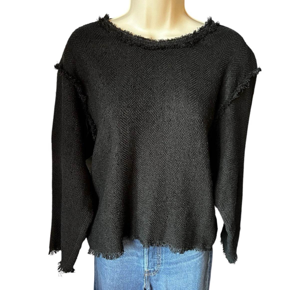 Isabel Marant Linen Fringe Jumper – Wide Sleeves, Relaxed Fit, FR 38 – pre-loved