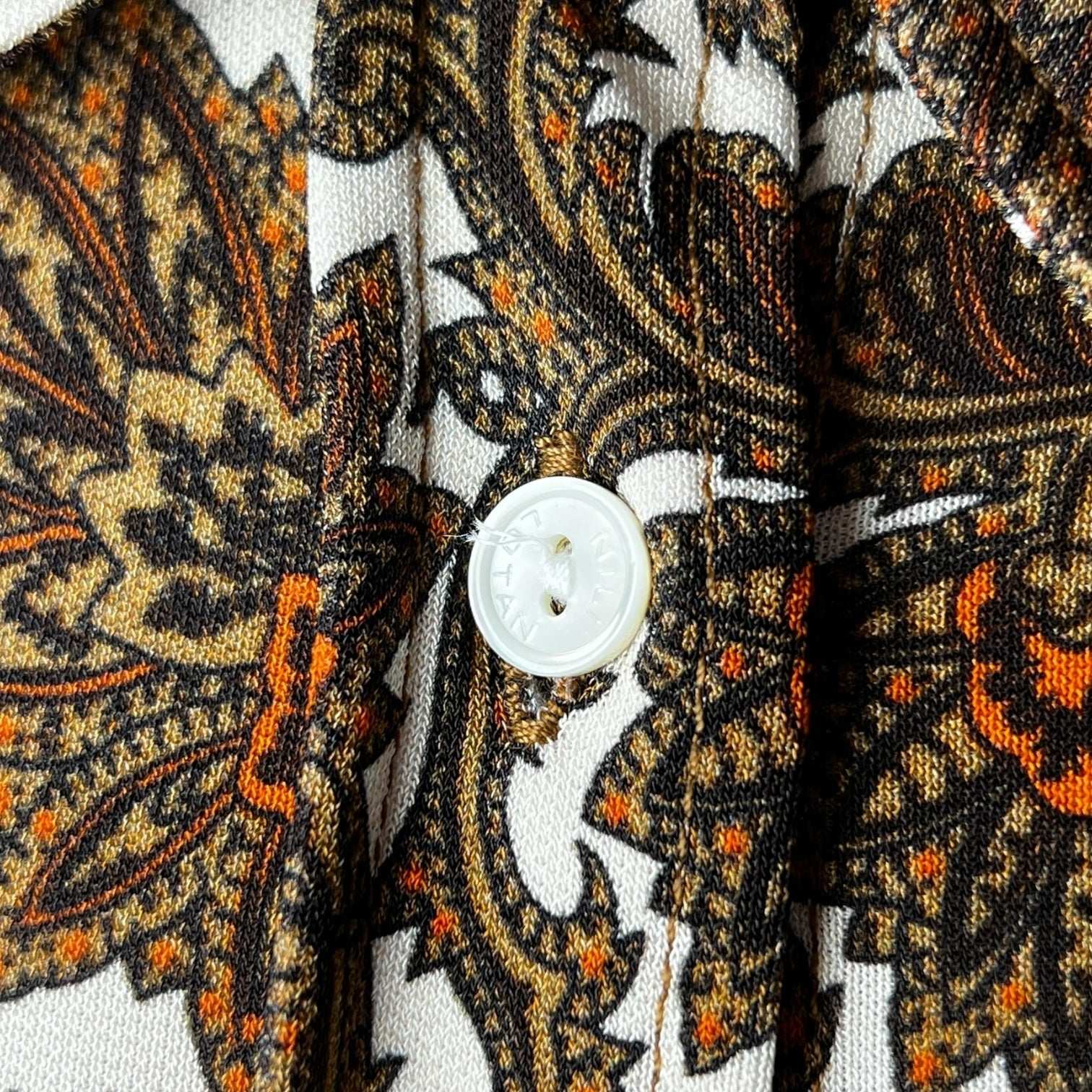 Nili Lotan Celestine Jersey Shirt – Paisley Tapestry Print, Size L – pre-loved