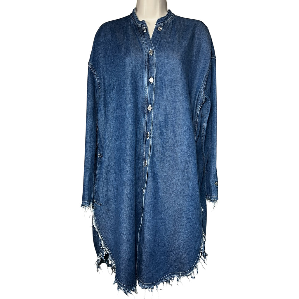Acne Studios Gracie Denim Shirt Dress – Oversized Distressed Style, FR34 (AW16)
