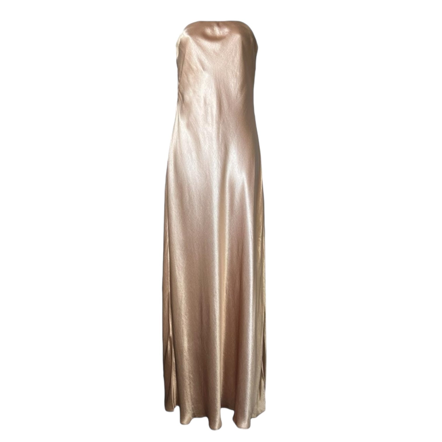 Bec + Bridge Moon Dance Strapless Bias-Cut Maxi Dress – Rose Gold, UK12