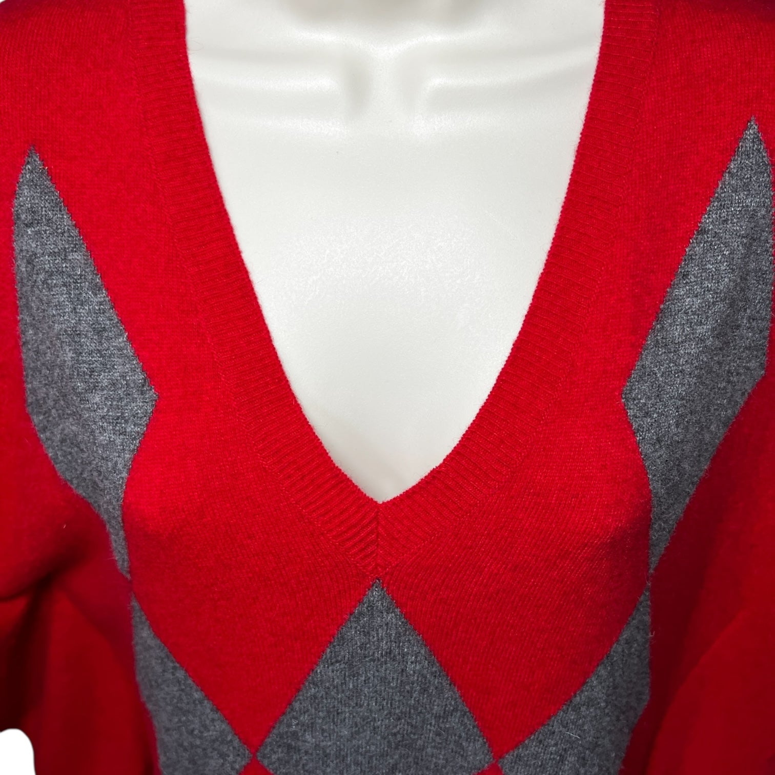 Vintage Moschino Cheap & Chic Argyle Knit Vest – Wool-Cashmere, UK10
