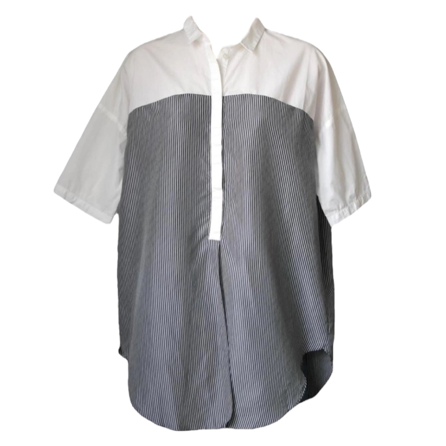 MaxMara Weekend Silk Cotton Striped Shirt – Relaxed Fit, UK10 – pre-loved