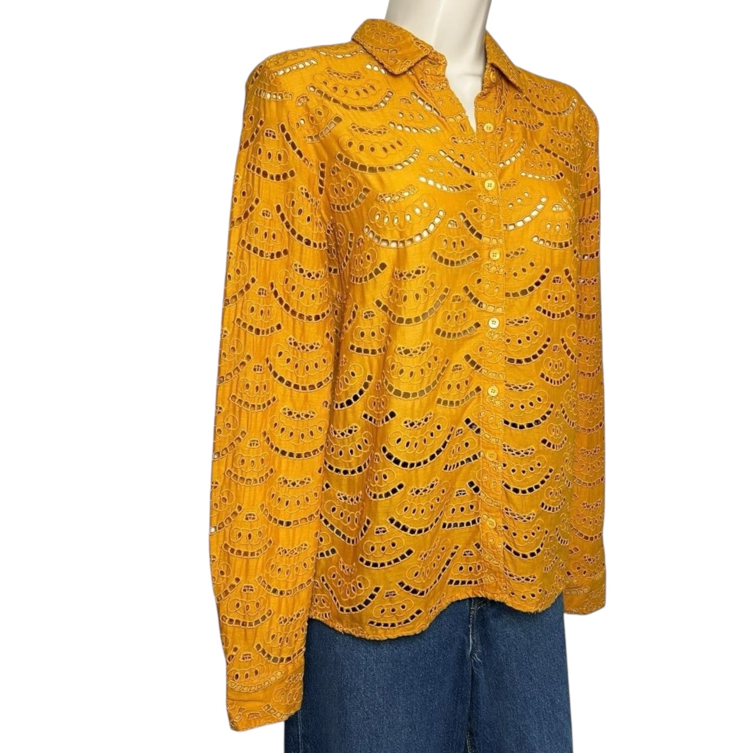 Ba&sh Crochet Embroidered Cotton Shirt – Size 0 (UK6)