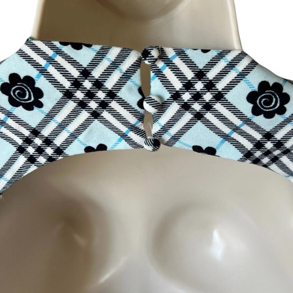 Rixo Nadia Floral Check Maxi Dress – Open Back, L