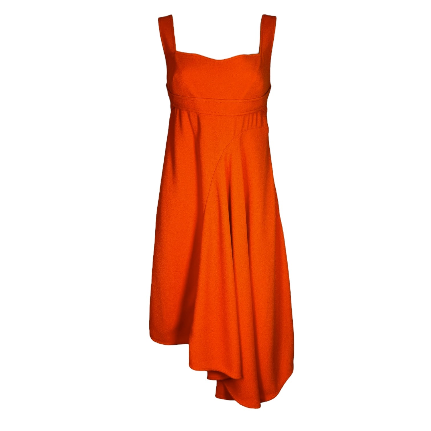 Victoria Beckham Orange Textured Sable Bustier Asymmetric Flare Mini Dress - UK12