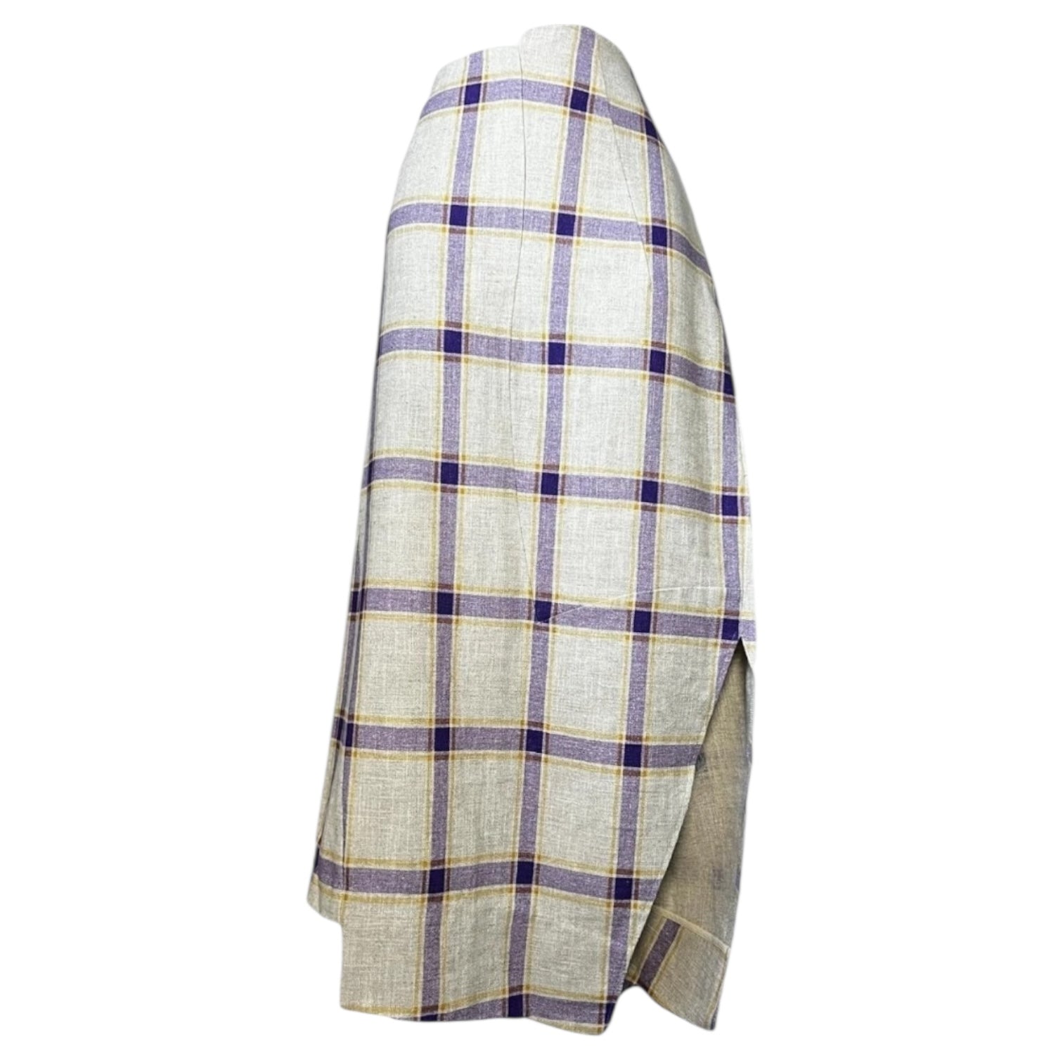 Rejina Pyo Kristine Linen Check Midi Skirt – Asymmetrical, UK12