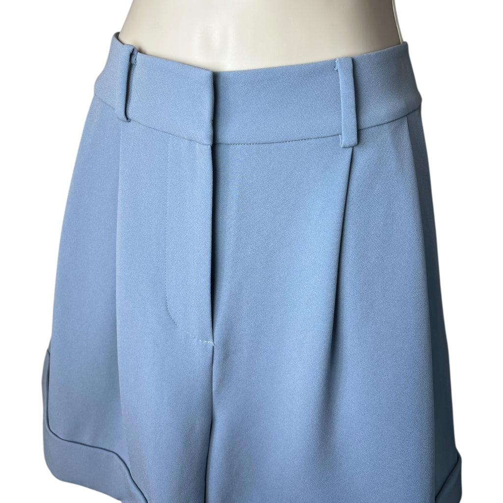 Diane Von Furstenberg High Waisted Crepe Pleated Classic Shorts - US4