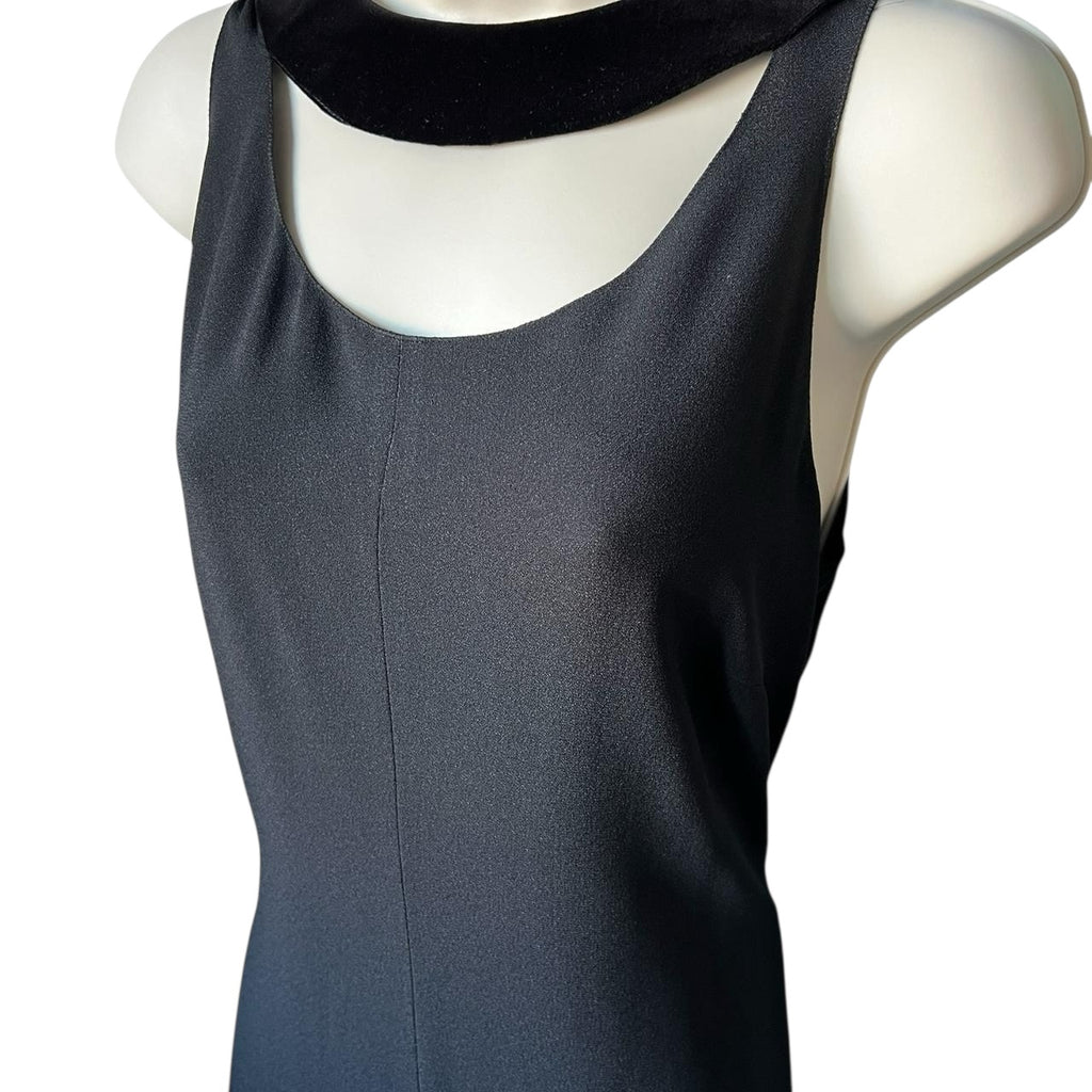 Vintage Prada Silk Velvet Choker Slip Mid-Length Dress – IT40 (UK8)