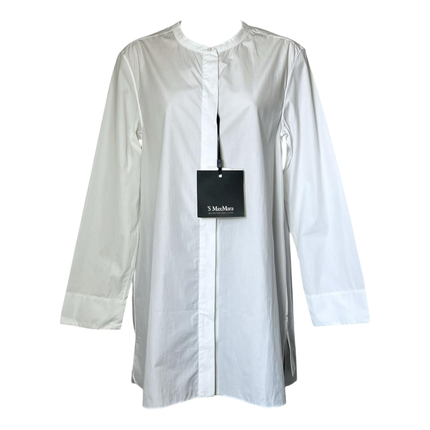 Max Mara Eritrea Cotton Poplin Tunic Button Shirt – UK10