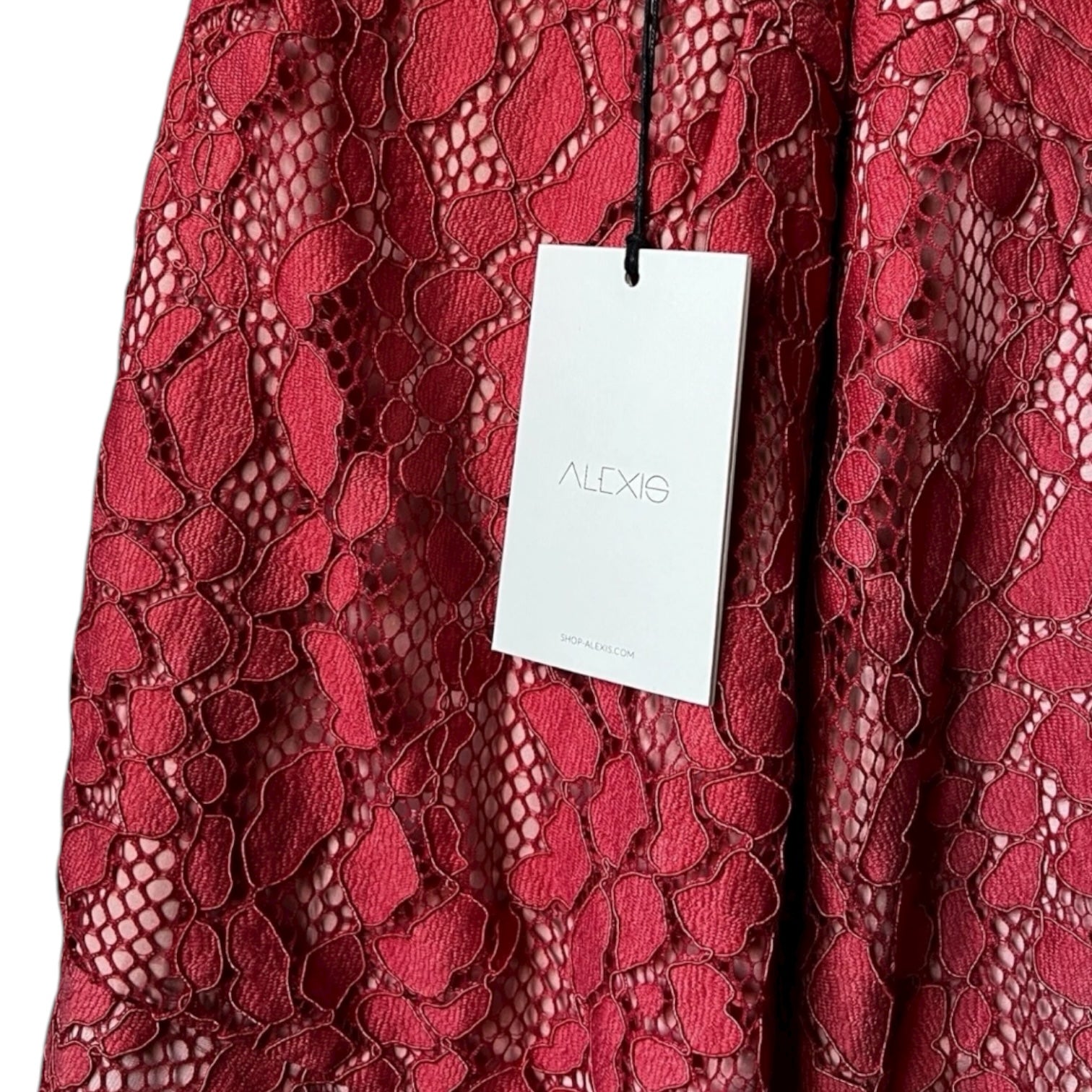 Alexis Asymmetrical Lace Mini Skirt – M